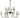 Framburg Nicole 12 - Light Antique Brass with Matte Black Dining Chandelier 4798 AB/MBLACK