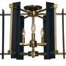 Framburg Louvre 5 - Light Antique Brass with Matte Black Accents Flush Mount 4803 AB/MBLACK