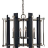 Framburg Louvre 6 - Light Polished Nickel with Matte Black Accents Chandelier 4807 PN/MBLACK