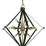 Framburg Axis 16 - Light Antique Brass with Matte Black Foyer Chandelier 4820 AB/MBLACK
