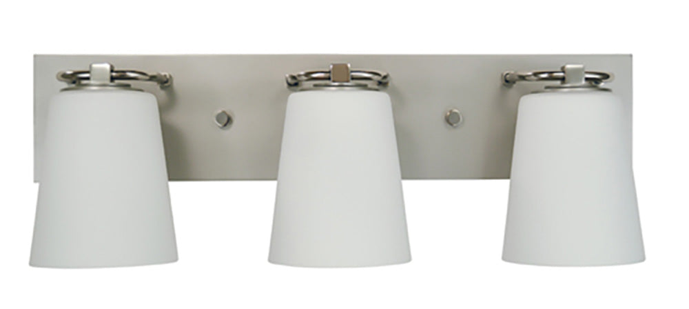 Framburg Mercer 3 - Light Satin Pewter with Polished Nickel Wall Sconce 4853 SP/PN/WH