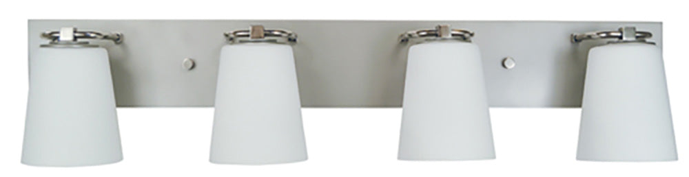 Framburg Mercer 4 - Light Satin Pewter with Polished Nickel Wall Sconce 4854 SP/PN/WH