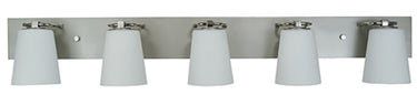 Framburg Mercer 5 - Light Satin Pewter with Polished Nickel Wall Sconce 4855 SP/PN/WH