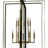 Framburg Symmetry 10 - Light Antique Brass with Matte Black Foyer Chandelier 4868 AB/MBLACK