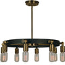 Framburg Felix 8 - Light Antique Brass with Matte Black Dining Chandelier 4889 AB/MBLACK