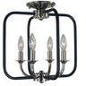 Framburg Boulevard 4 - Light Polished Nickel with Matte Black Accents Flush Mount 4911 PN/MBLACK