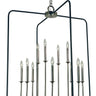 Framburg Boulevard 12 - Light Polished Nickel with Matte Black Accents Chandelier 4912 PN/MBLACK