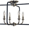 Framburg Boulevard 4 - Light Polished Nickel with Matte Black Accents Flush Mount 4913 PN/MBLACK