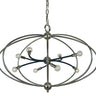 Framburg Orbit 8 - Light Polished Nickel with Matte Black Accents Chandelier 4949 PN/MBLACK