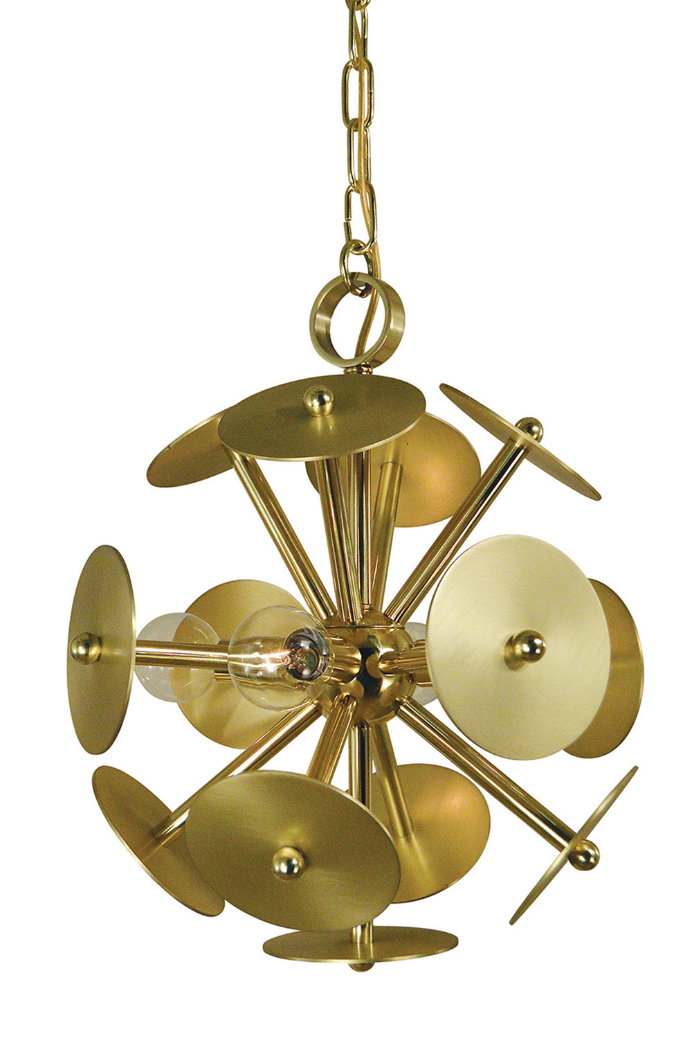 Framburg Apogee 4 - Light Polished Brass with Satin Brass Accents Mini Chandelier 4974 PB/SB