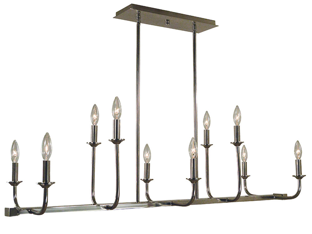 Framburg Boulevard 10 - Light Polished Nickel Island Chandelier 4983 PN