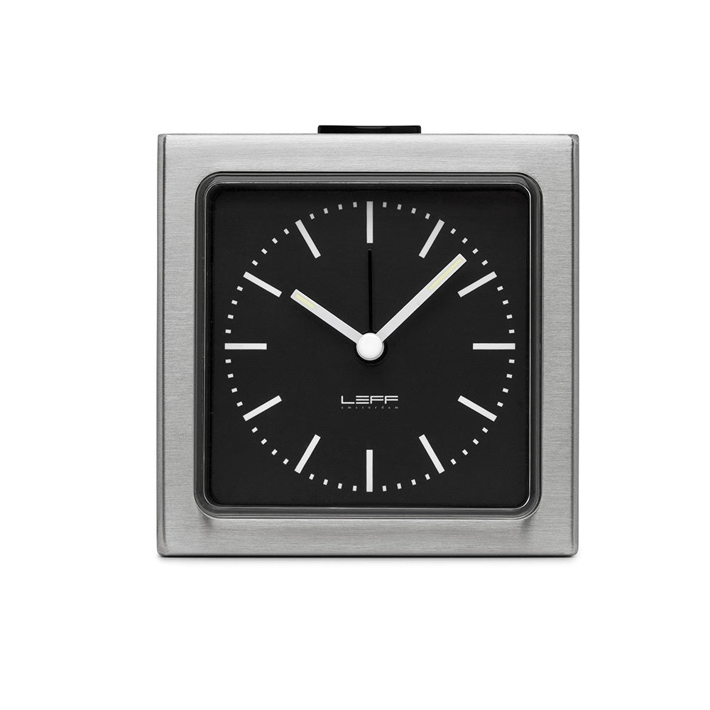 Leff Block Alarm Clock - Steel