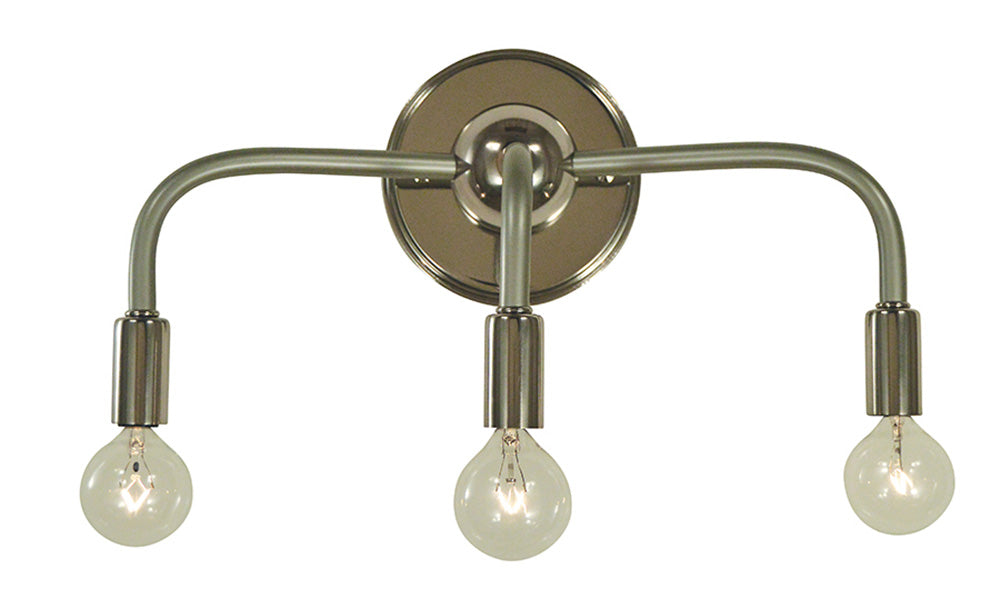 Framburg Candide 3 - Light Polished Nickel with Satin Pewter Accents Wall Sconce 5003 PN/SP