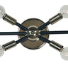 Framburg Simone 6 - Light Polished Nickel with Matte Black Accents Wall Sconce 5015 PN/MBLACK