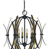 Framburg Monique 6 - Light Mahogany Bronze with Antique Brass Accents Chandelier 5055 MB/AB