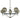 Framburg Calista 5 - Light Polished Nickel with Matte Black Accents Chandelier 5065 PN/MBLACK