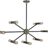 Framburg Nebula 14 - Light Polished Nickel with Matte Black Accents Chandelier 5088 PN/MBLACK