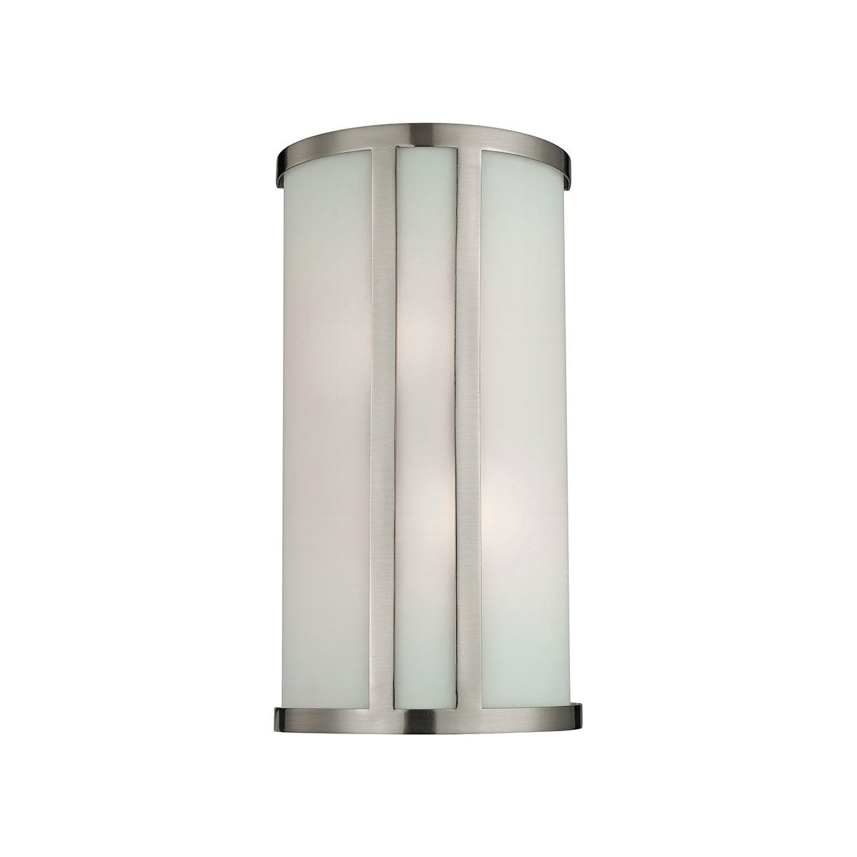 Thomas Lighting 2-Light Wall Sconce Nickel White Glass 5102WS/20