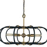 Framburg Pulsar 5 - Light Antique Brass with Matte Black Accents Chandelier 5105 AB/MBLACK