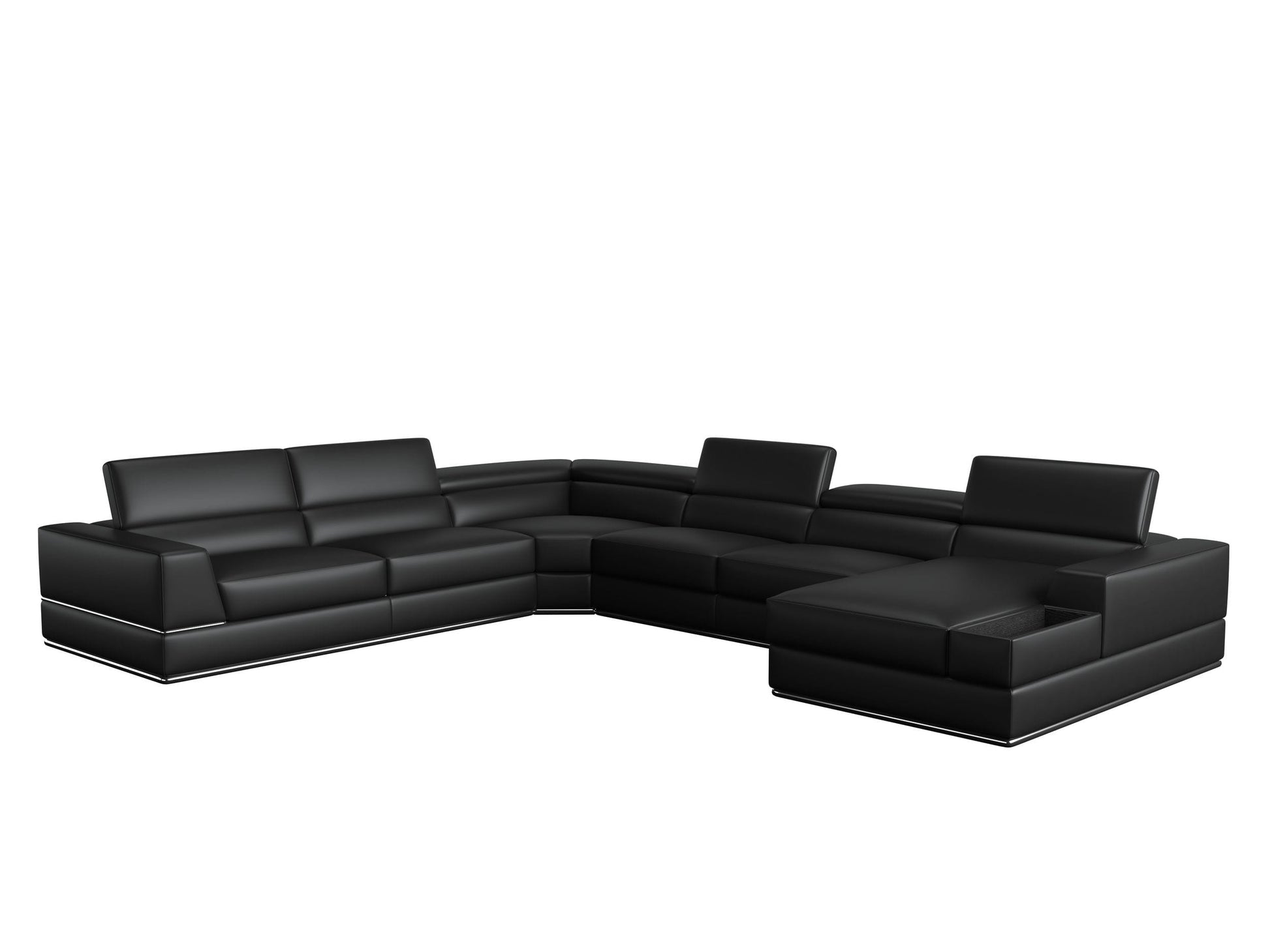 VIG Furniture Divani Casa Pella Black Italian Leather Sectional Sofa