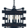Framburg Rustic Chic 4 - Light Matte Black Dual Mount Chandelier 5270 MBLACK