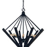 Framburg Rustic Chic 10 - Light Matte Black Foyer Chandelier 5280 MBLACK