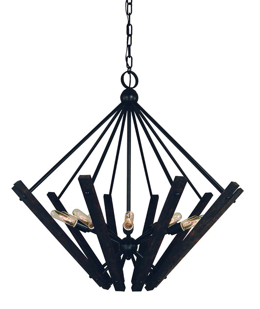 Framburg 10-Light Matte Black Rustic Chic Chandelier