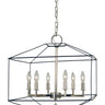 Framburg Isabella 6 - Light Polished Nickel with Matte Black Accents Dining Chandelier 5306 PN/MBLACK