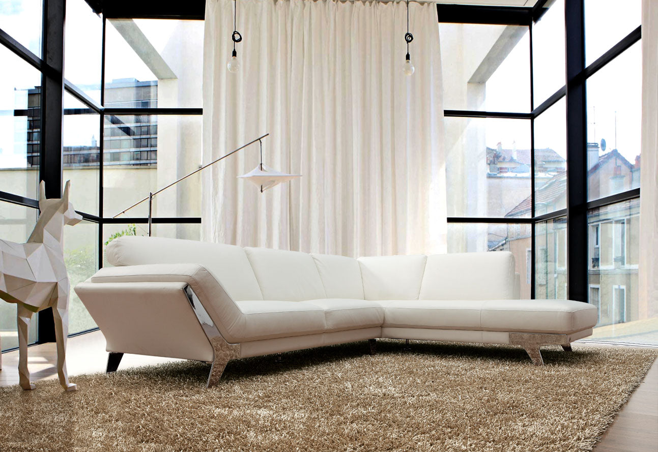 VIG Furniture Divani Casa Lidia White Italian Leather Sectional Sofa