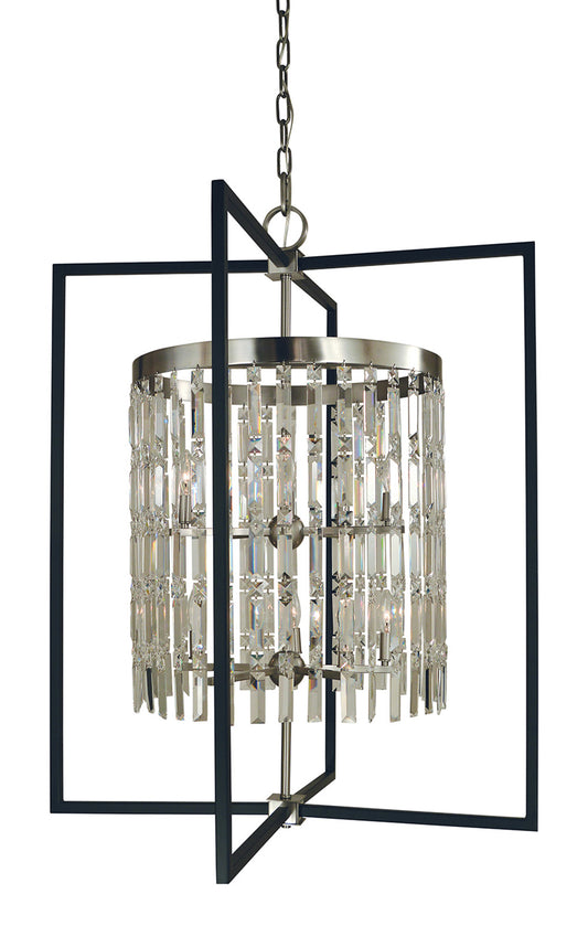 Framburg 10-Light Brushed Nickel Matte Black Hannah Foyer Chandelier
