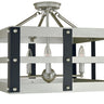 Framburg Metro Artisan 5 - Light Satin Pewter/Matte Black Flush Mount 5344 SP/MBLACK