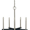 Framburg Jessica 5 - Light Brushed Nickel/Matte Black Dining Chandelier 5355 BN/MBLACK