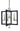 Framburg Minimalist Elegant 4 - Light Polished Nickel/Matte Black Dual Mount Chandelier 5362 PN/MBLACK