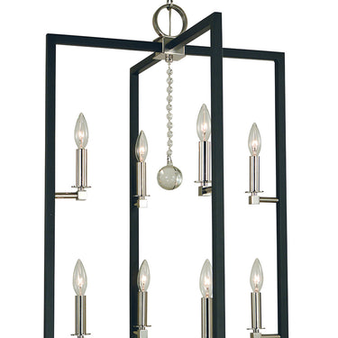 Framburg Minimalist Elegant 8 - Light Polished Nickel/Matte Black Foyer Chandelier 5368 PN/MBLACK
