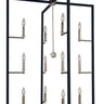 Framburg Minimalist Elegant 12 - Light Polished Nickel/Matte Black Foyer Chandelier 5369 PN/MBLACK