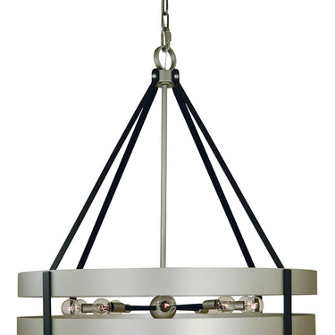 Framburg Orion 10 - Light Satin Pewter/Matte Black Dining Chandelier 5388 SP/MBLACK