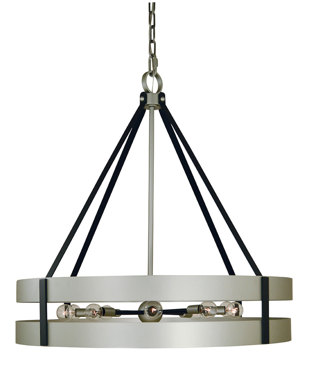 Framburg Orion 10 - Light Satin Pewter/Matte Black Dining Chandelier 5388 SP/MBLACK