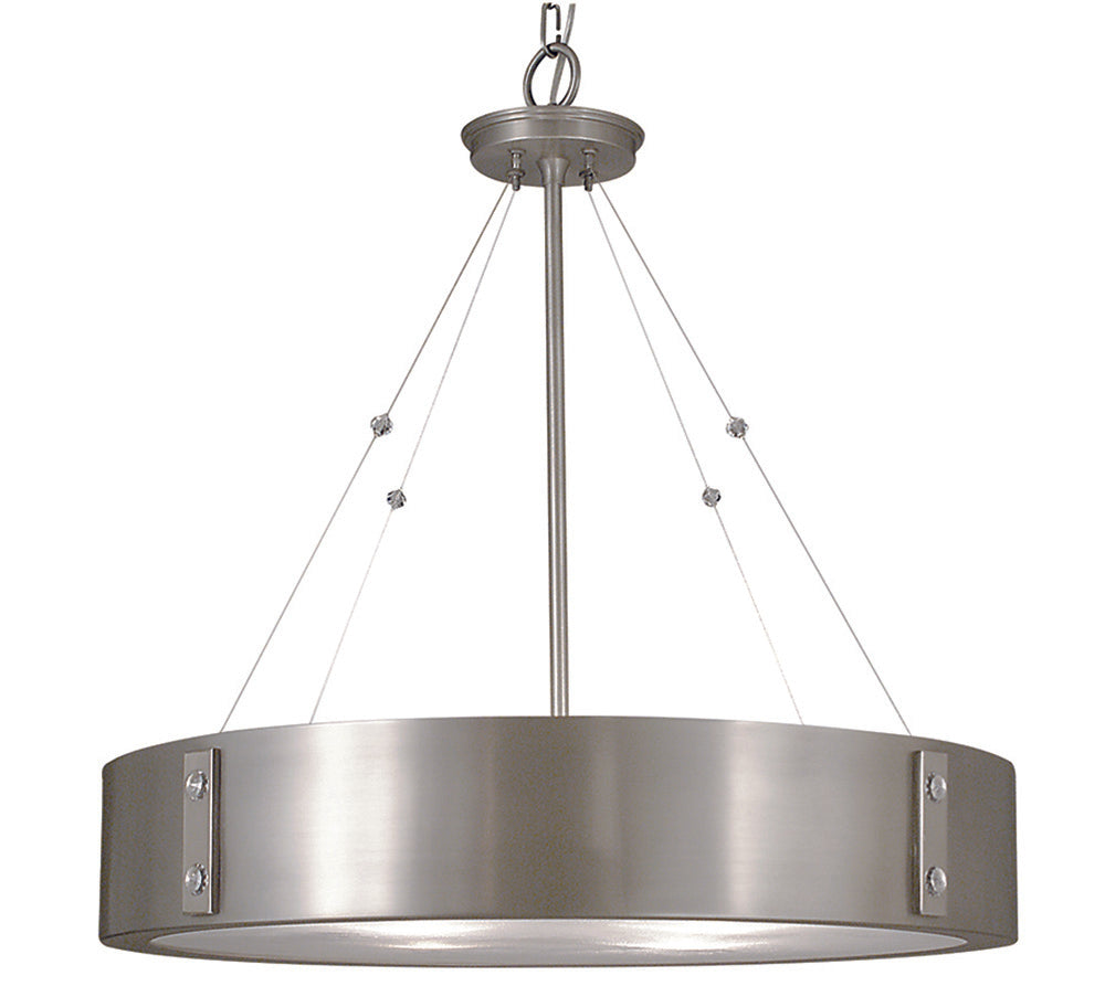 Framburg 4-Light Satin Pewter Polished Nickel Oracle Dining Chandelier