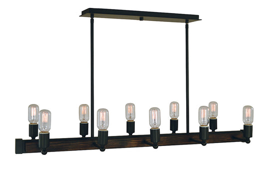 Framburg 10-Light Matte Black Modern Farmhouse Island Chandelier