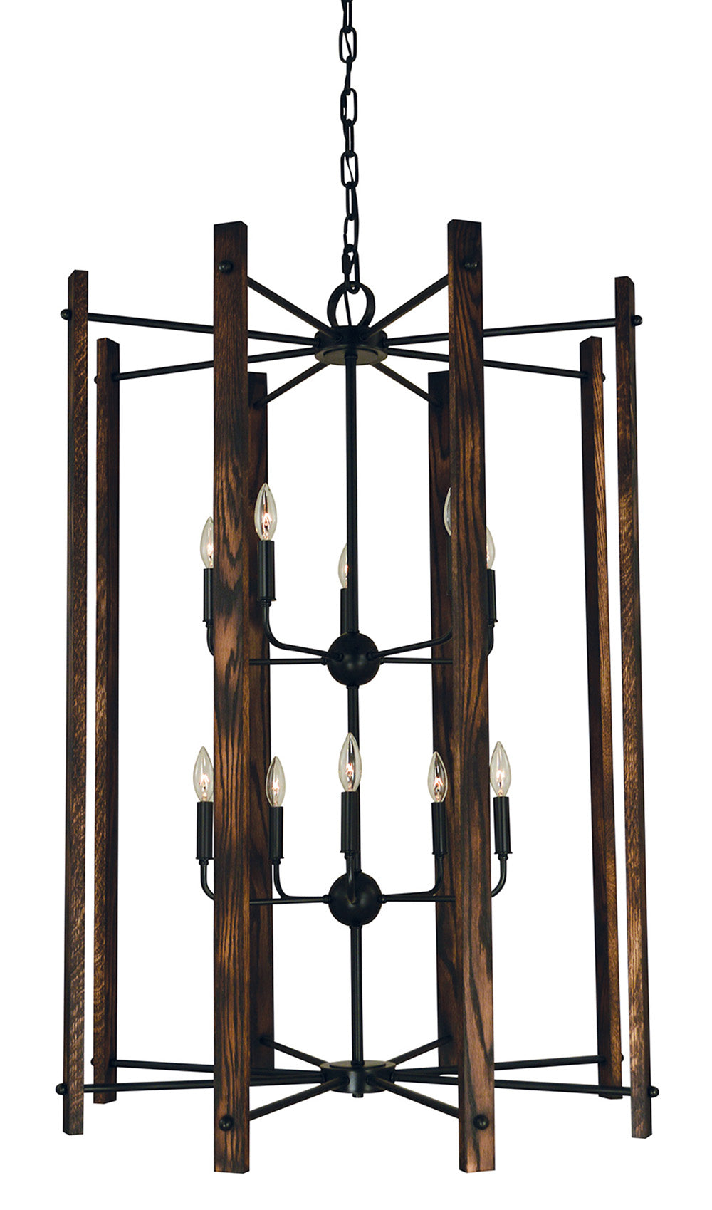 Framburg 10-Light Matte Black Modern Farmhouse Foyer Chandelier