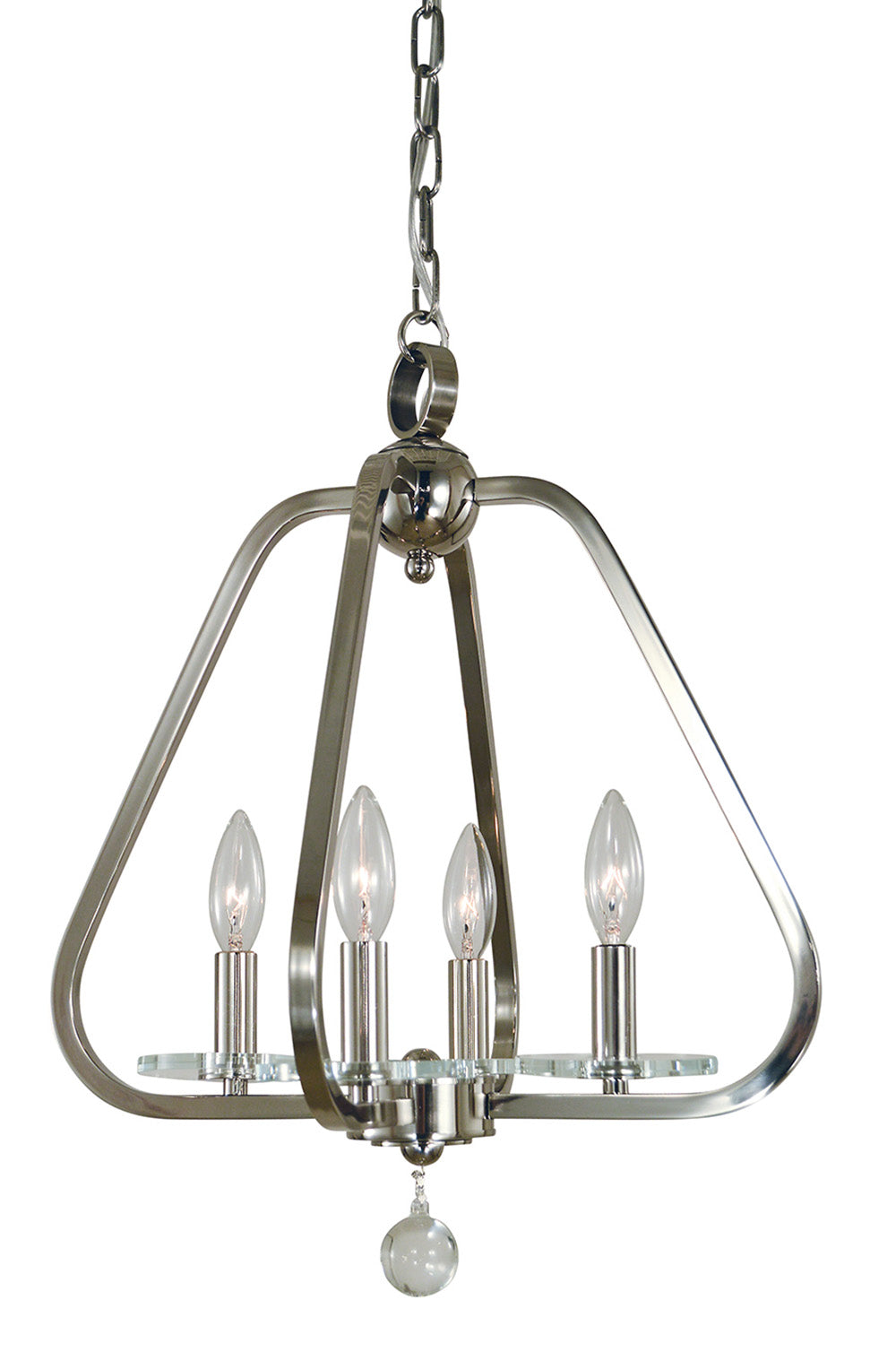 Framburg 4-Light Polished Nickel Triangulum Mini-Chandelier