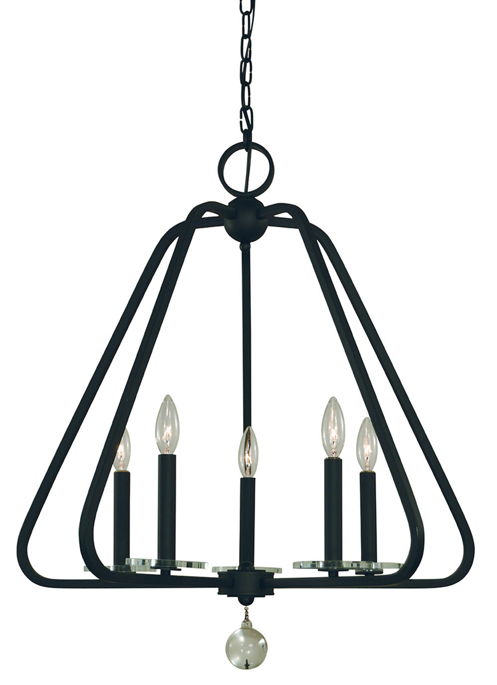 Framburg 5-Light Matte Black Triangulum Dining Chandelier