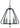Framburg Triangulum 5 - Light Matte Black Dining Chandelier 5515 MBLACK