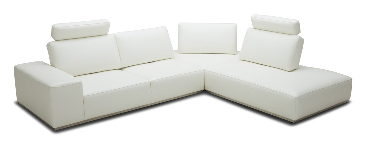 VIG Furniture Divani Casa Martha White Leather Right Sectional Sofa