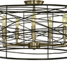 Framburg Boca 5 - Light Brushed Nickel and Matte Black Flush Mount 5618 BN/MBLACK