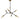 Framburg Kinetic 6 - Light Antique Brass and Matte Black Dining Chandelier 5630 AB/MBLACK