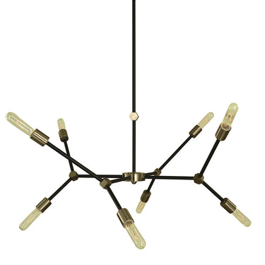 Framburg Kinetic 8 - Light Brushed Nickel and Matte Black Dining Chandelier 5632 BN/MBLACK