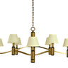 Framburg Hampton 8 - Light Antique Brass and Matte Black Dining Chandelier 5638 AB/MBLACK