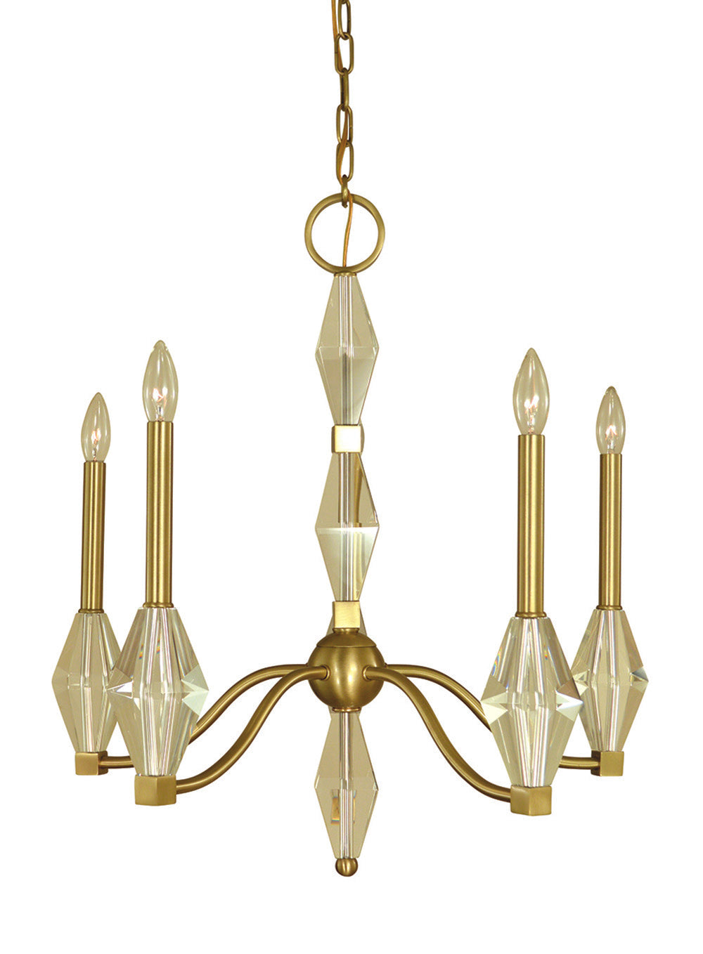 Framburg 5-Light Brushed Brass Vivan Dining Chandelier