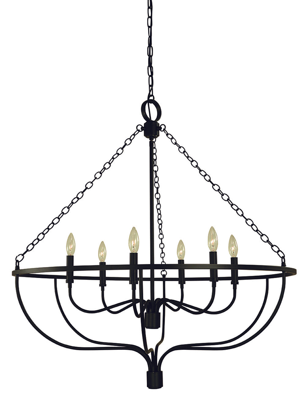 Framburg West Town 6 - Light Matte Black Dining Chandelier 5686 MBLACK